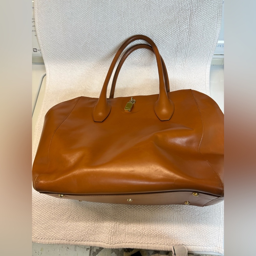 Furla Cognac Brown Leather Tote Bag